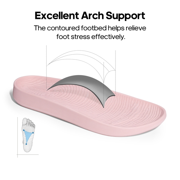[Flow] Unisex Arch Support Slide Sandals  - PINK - 1